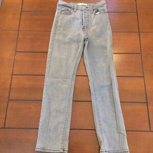 Levi’s wedgie straight jeans 26 button fly faded gray
